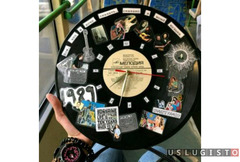 Подарочные часы из виниловой пластинки с фото Москва
